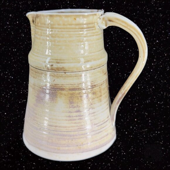 Vintage Hand Made Pottery Pitcher With Handle Hand Crafted Ceramic Pottery 5"T - Picture 1 of 11